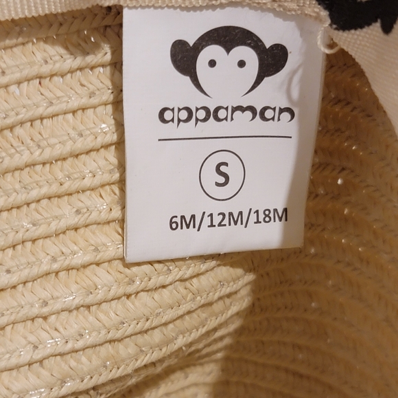 APPAMAN Straw hat with Flamingo screen printed throughout 6 mo/12 mo/18 months - Picture 8 of 9